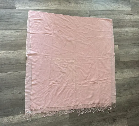 Discover Gabriele Sanders Scarf Shawl Wrap Pink Fringed 3’ x 6’ Nepal