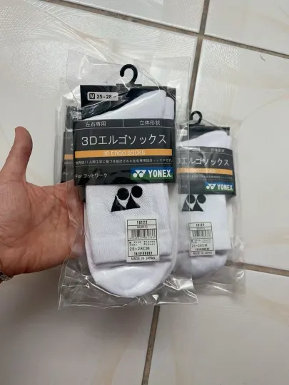 Discover 3 Pairs, Yonex Quarter Socks for men Cotton Tennis Badminton Socks 3D Ergo