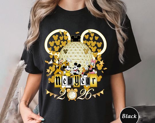 Discover Mickey And Friends Happy New Year 2026 Epcot Center Firework Shirt, Disney Mickey Matching Happy New Year Shirt, First Trip 2026 Tee AXKA24