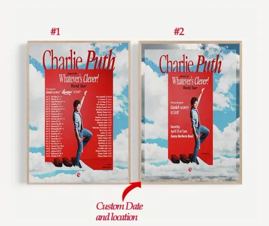 Discover Charlie Puth 2026 Tour Poster