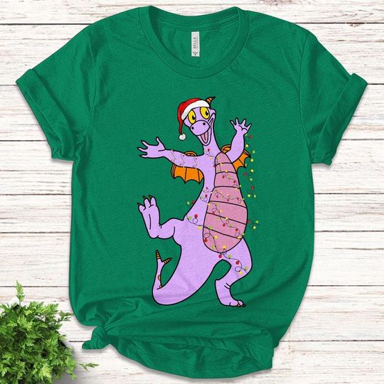 Discover Santa Figment Dragon Lights Christmas Light Shirt, Disney Epcot Center Mickey's Very Merry Xmas Matching Tee, Disneyland Family Gift SJ2447
