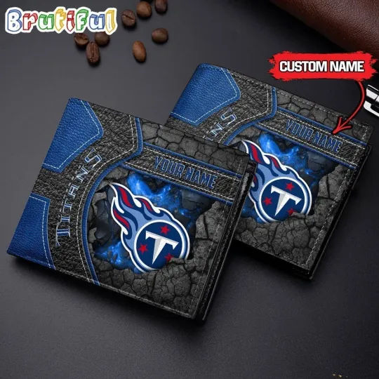 Discover Personalized Tennessee Football Titanss Team Men's Leather Wallet Gift For Him