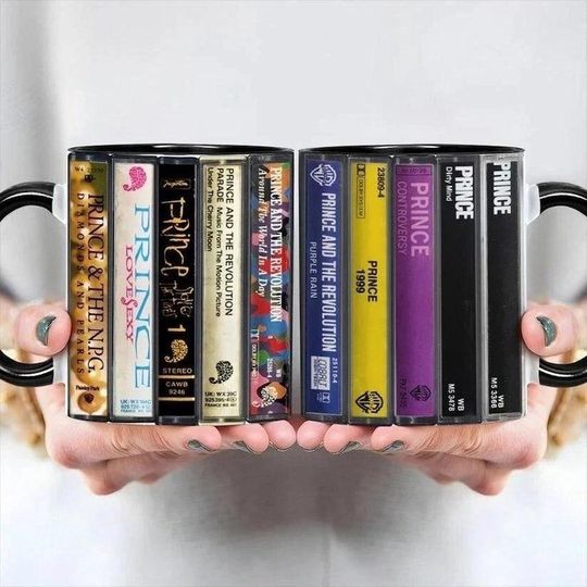 Discover Prince Albums Cassette Mug - Retro Music Collection Accent Coffee Cup
