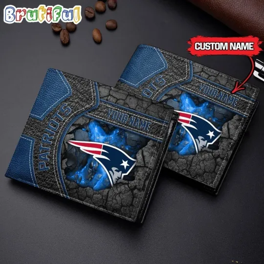 Discover Personalized New England Football Patriotss Team Men's Leather Wallet Gift