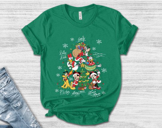 Discover Mickey and Friends Christmas Tree Shirt, Disney Christmas Trip Tee, Mickey's Christmas Party 2025 Sweatshirt, Minnie Christmas Tee AXJ248