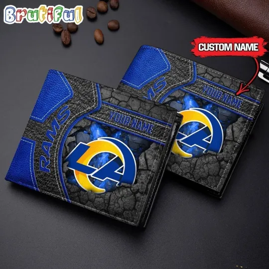 Discover Personalized Los Angeles Football Ramss Team Men's Leather Wallet Gift For Him