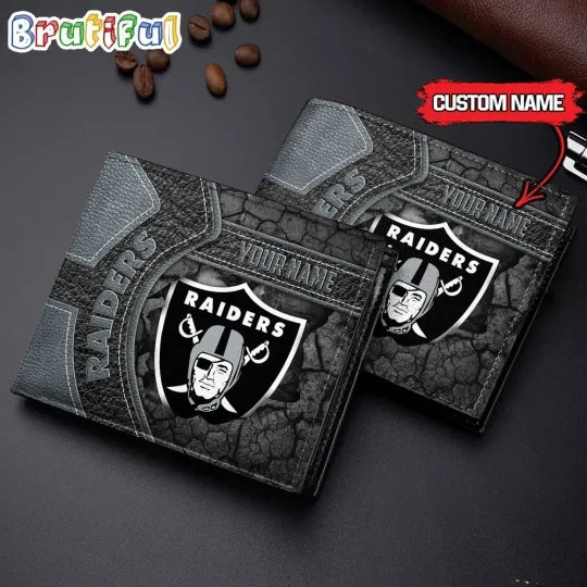 Discover Personalized Las Vegas Football Raiderss Team Men's Leather Wallet Gift For Him