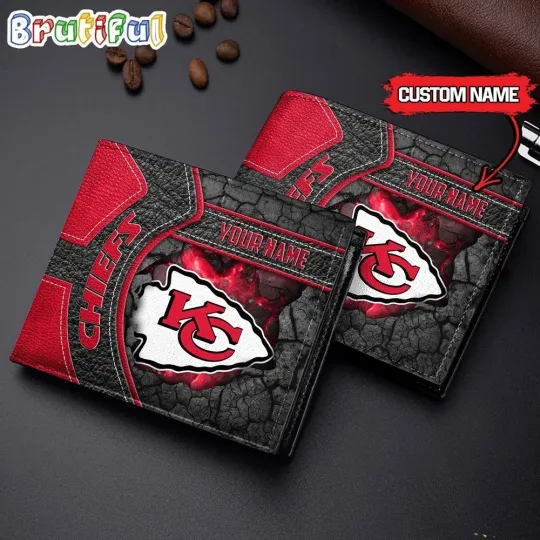 Discover Personalized Kansas City Football Chiefss Team Men's Leather Wallet Gift For Him