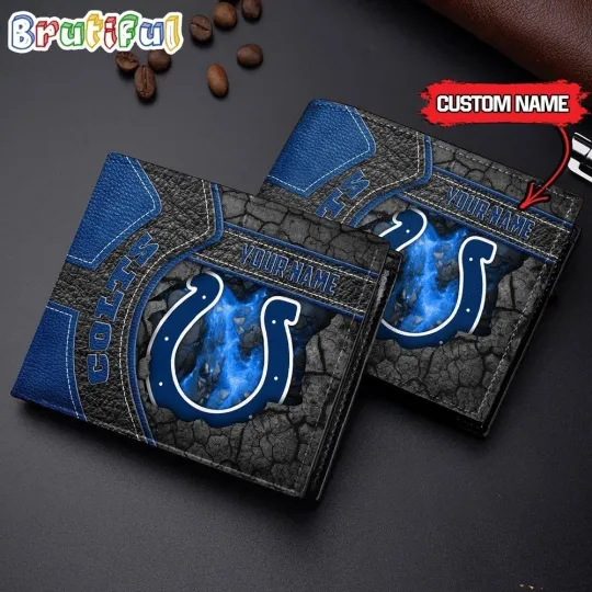 Discover Personalized Indianapolis Football Coltss Team Men's Leather Wallet Gift For Him