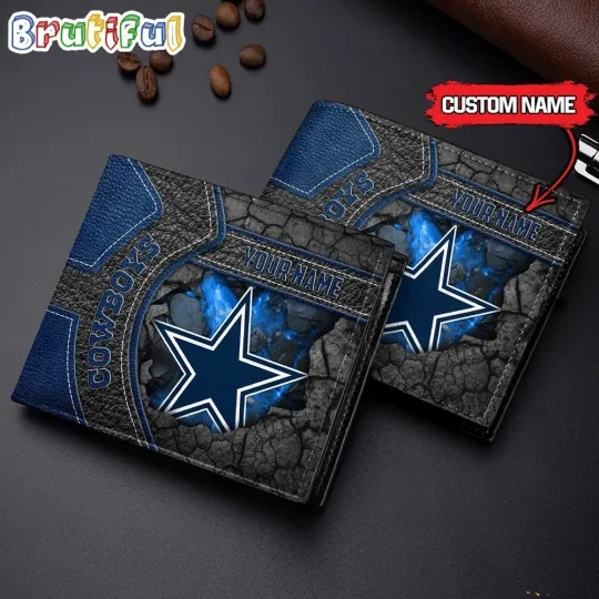 Discover Personalized Dallas Football Cowboyss Team Men's Leather Wallet Gift For Him