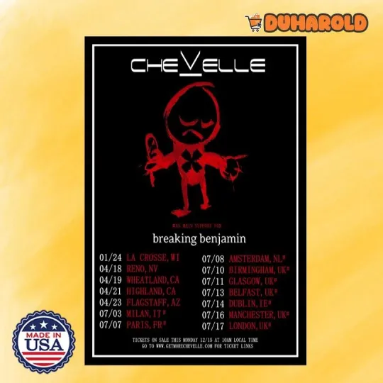 Discover NEW Chevelle North America Tour 2026 Limited Poster Home Decor, Wall Art