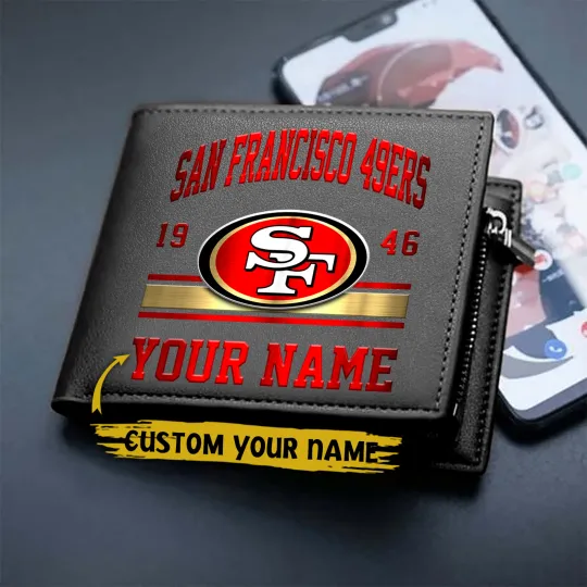 Discover Personalized San Francisco Football Team 49erss Leather Wallet Gift For Him