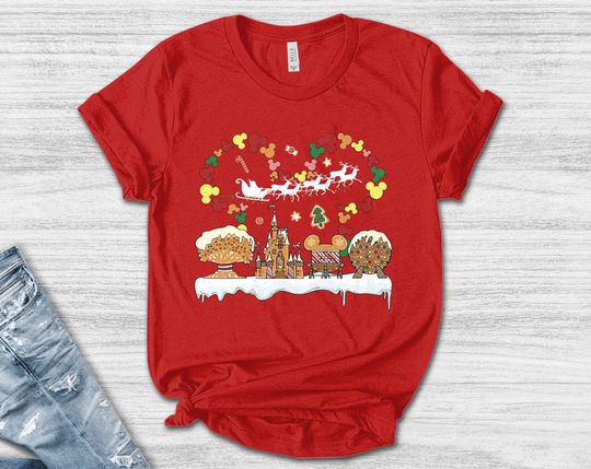 Discover Disney Gingerbread Castle Shirt, Christmas Castle Shirt, Disney Christmas Shirt, Mickey Christmas Tee, Disney Christmas Family Shirt AXJ250