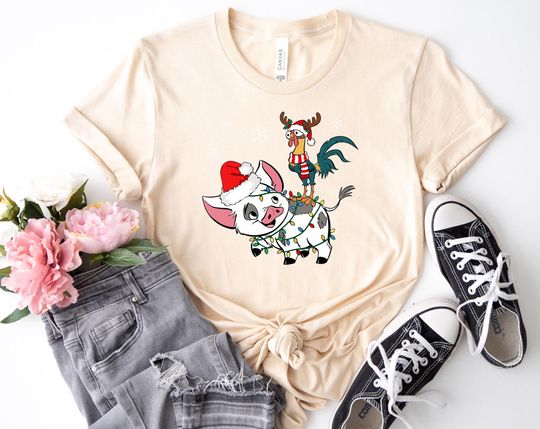 Discover Disney Moana Christmas Shirt, Pua Hei Hei Kakamora Christmas Shirt, Disneyland Family Christmas Shirt AXJX03