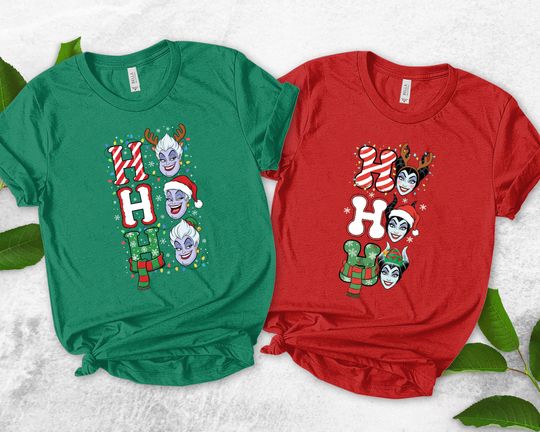 Discover Disney Villains Christmas Shirt, Mickey Christmas Tee, Christmas Maleficent Shirt, Disneyland Ursula Christmas Shirt AXJX01
