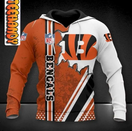 Discover Cincinnati 3D Football Hoodie, Unisex Adults S-5XL