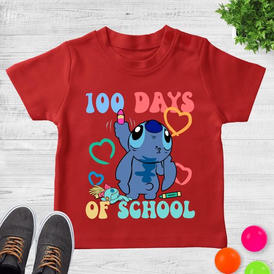 Discover Stitch Shirt, 100 days of School Tee, Stitch School T-Shirt