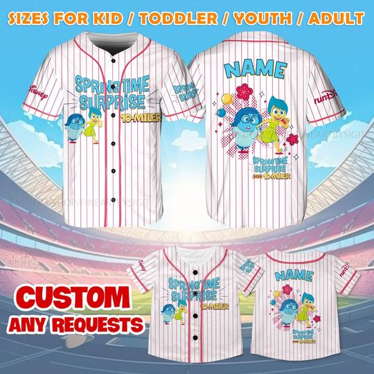 Discover Springtime Surprise Weekend Jersey, runDisney 10 Miler Inside Out Joy Sadness Shirt, Disney Running Gear, Inside Out Fan Gift