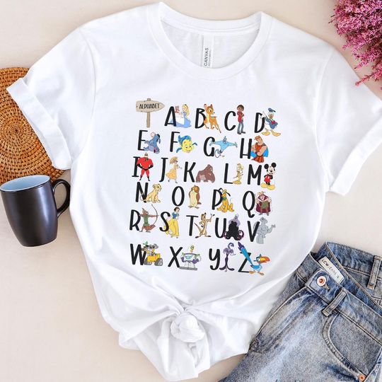 Discover Characters Alphabet Teacher Shirt, Kindergarten Teacher Life Tee