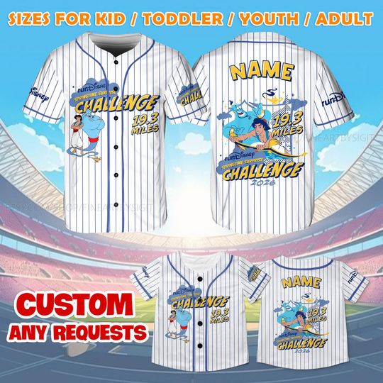 Discover Springtime Surprise Weekend Jersey, runDisney Challenge Aladdin Genie Baseball Jersey, Disney Running Shirt, Magic Carpet Ride Shirt