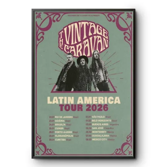 Discover The Vintage Caravan Latin America Tour 2026 Rock Concert Poster Print