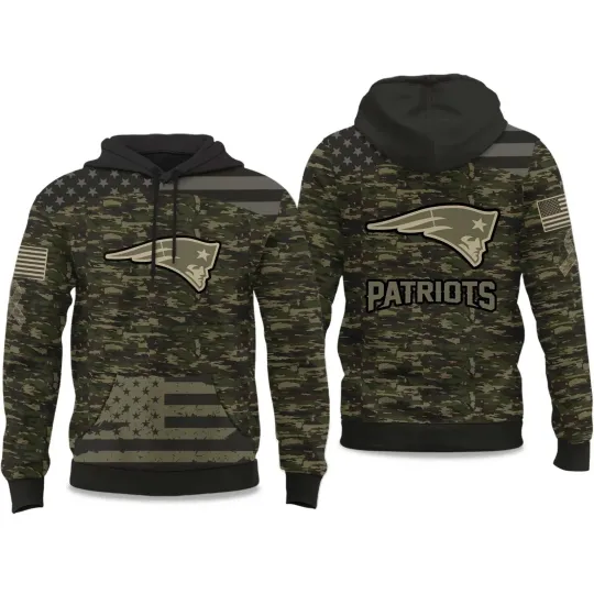 Discover 2025 Patriotts Salute to Service Camo Hoodie Gift For Fan