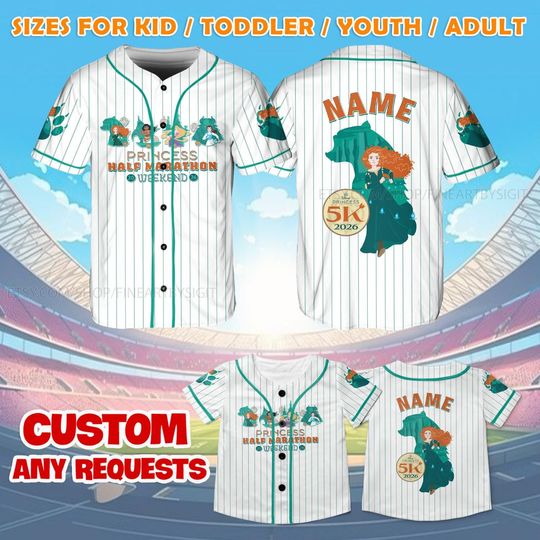 Discover Disney Princess Half Marathon Weekend Jersey Shirt, Princess 5K Merida Baseball Jersey, Brave Merida Fan Gift, runDisney Baseball Jersey