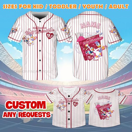 Discover Disney Donald Daisy WDW Haft Marathon Jersey, Haft Marathon 13.1 Miles Jersey, Donald Daisy Running Jersey, RunDisney Race 2026 Shirt
