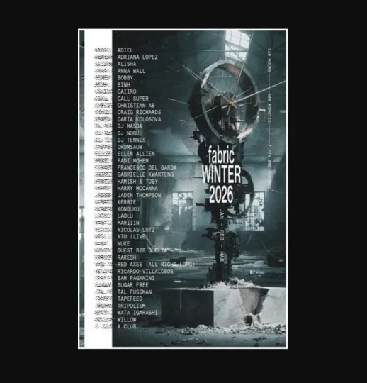 Discover Fabric Winter Tour 2026 Live Music Tour Poster Print Wall Art Decor