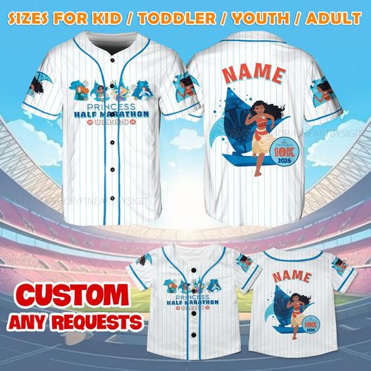 Discover Disney Princess Half Marathon Weekend Jersey, Princess 10K Moana Baseball Jersey, Princess Running Shirt, Disney Race Day Shirt