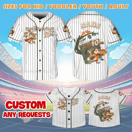Discover Disney Chip and Dale 10K Baseball Jersey, WDW Chip and Dale Race Jersey, Disney 5K 10K Half Marathon Jersey, Disneyland Running Team Shirt