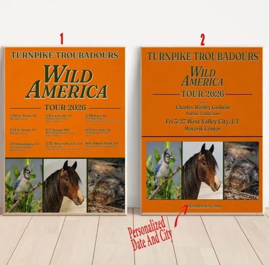 Discover Custom Turnpike Troubadours Wild America Tour 2026 Poster