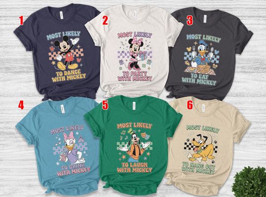 Discover Customize Disney Most Likely To Disney Trip Shirt, Drink Snack Mickey and Friends Group Matching Tee, WDW Family Vacation 2026 Shirt  AYAL09