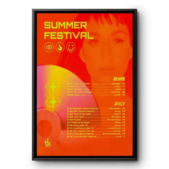 Discover Summer Festival Europe Tour Concert Poster June July 2026 Wall Art