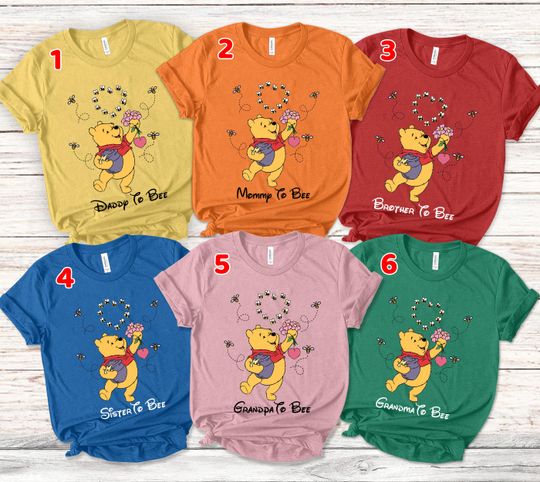 Discover Disney Pooh Pregnancy Reveal Shirt, Mommy to Bee,Daddy to Bee, Disney Pooh Mommy, Custom Funny Mom, New Mom Gift ULZS19