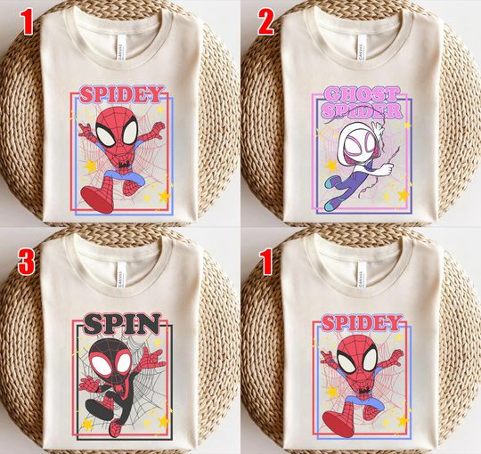Watercolor Marvel Spidey and His Amazing Friends shirt, Ghost Spider Spin Matching Tee