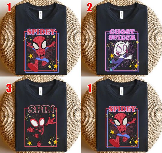 Watercolor Marvel Spidey and His Amazing Friends shirt, Ghost Spider Spin Matching Tee