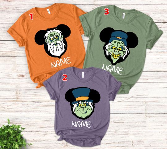 Discover Hitchhiking Ghost Halloween Disney Vacation Group Shirt, Disney Matching Shirt, Disney Personalized Shirt, Disney Family Shirt SJZA16