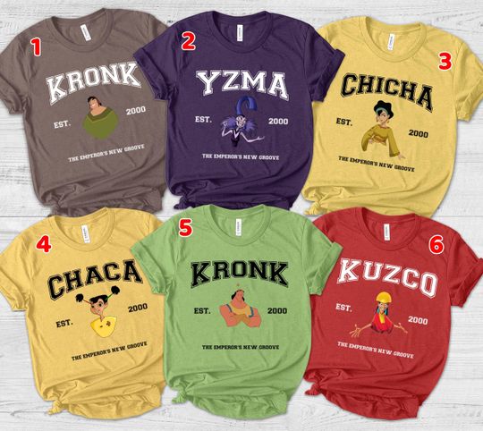 Custom Disney The Emperor's New Groove Est 2000 Shirt, Characters Group Matching Shirt