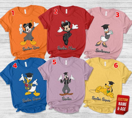 Discover Disney Graduation 2024 Shirt, Senior Mickey And Friends Shirt, Graduation Party Shirts, Grad Squad Shirt, Senior Class Of 2024 SKTM08