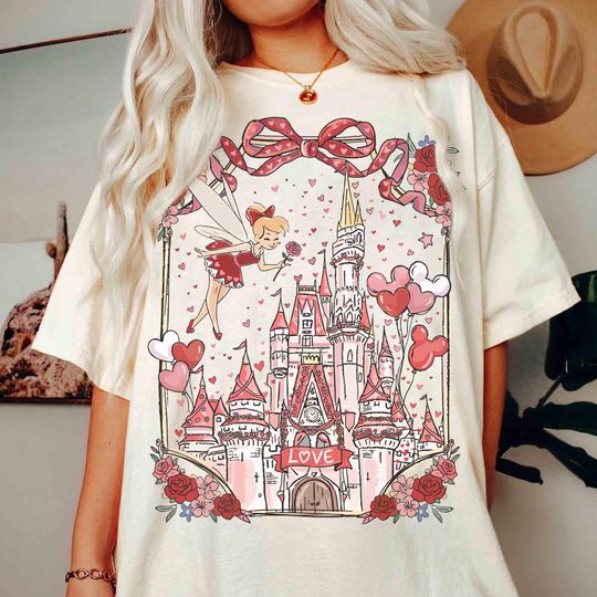 Discover Comfort Colors Walt Disney World Happy Valentine's Day 2026 Shirt, Castle Shirt, Magic Kingdom Sweethearts Nite Tee, Disney Couple Gifts Tee