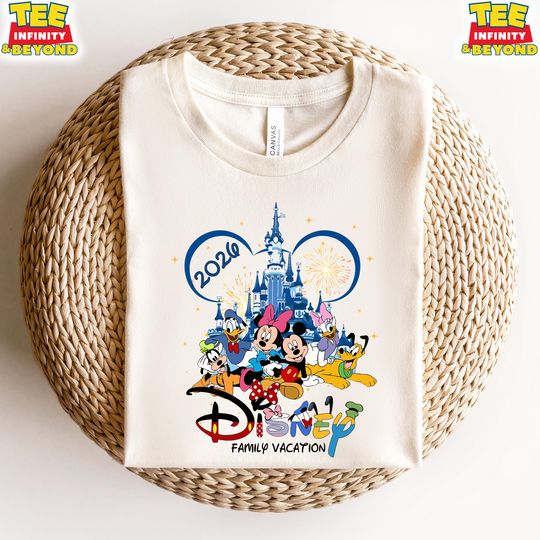 Discover Disney Family Vacation 2026 T-Shirt, Mickey And Friends And Disney Castle Matching Trip Shirt, Disney Family Vacation Shirt, Disney Trip Tee