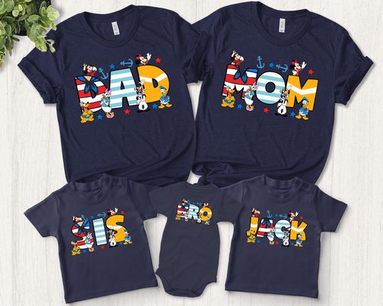 Custom Name Disney Cruise Line Family Shirt, Personalized Disney Mickey And Friends Cruise Line Tee