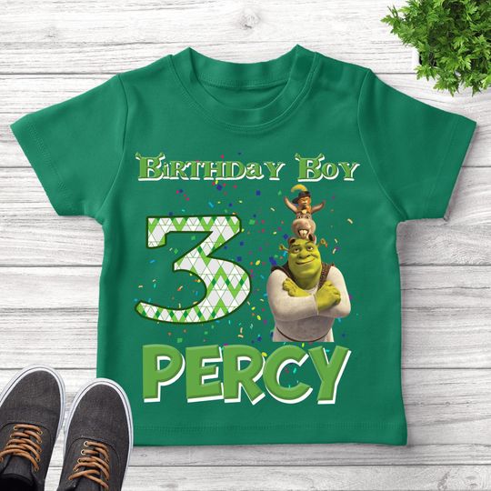 Shrek Birthday Shirt, Green Ogre Family Birthday Shirt, Cartoon CustomBoy Girl Birthday Shirt