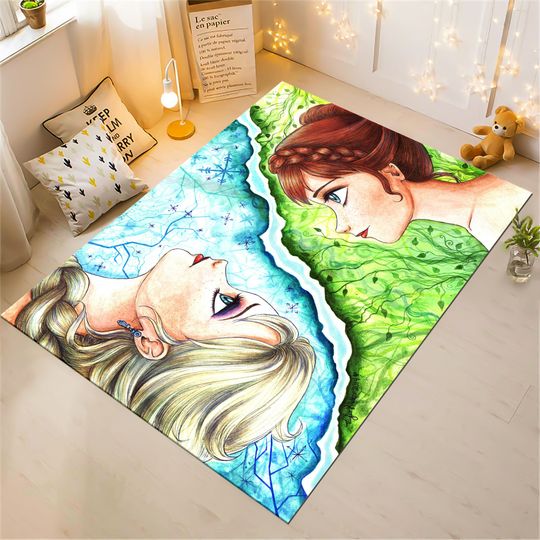Discover Frozen Rug, Elsa Rug, Anna Rug, Kids Rug, Minimalist Rug, Custom Rug, Popular Rug, Nursery Rug, Area Rug, Kids Room Rug,Gift For Kids