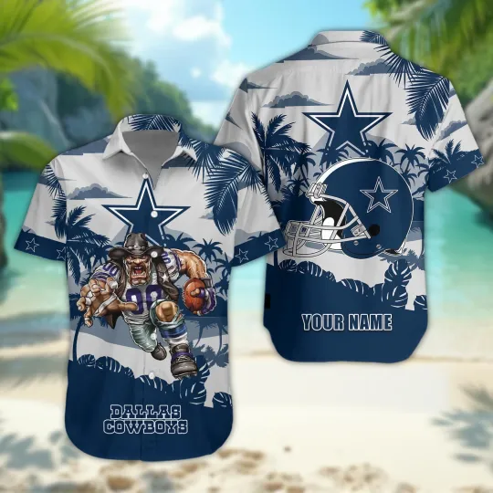 Discover Dallas Cowboys Personalized Gridiron Hawaiian Shirt