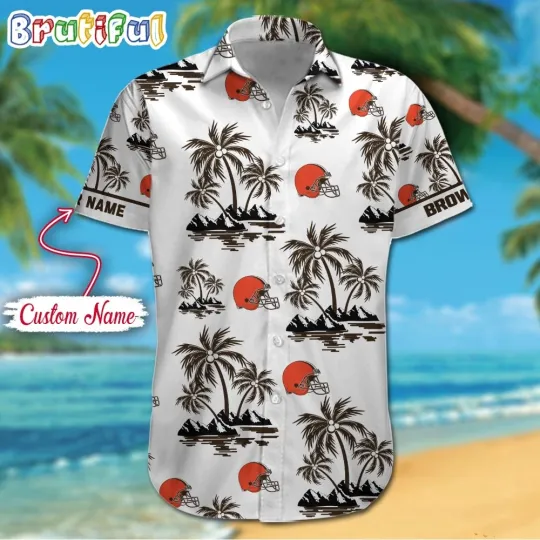 Discover football Cleveland Browns Palm Tree Tropical Summer Hawaiian Shirt
