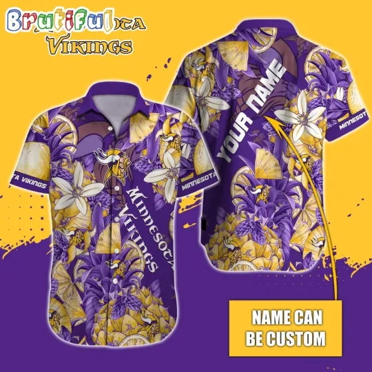 Discover Personalized football Minnesota Vikings Hawaiian Shirt Special Tropical Fruit