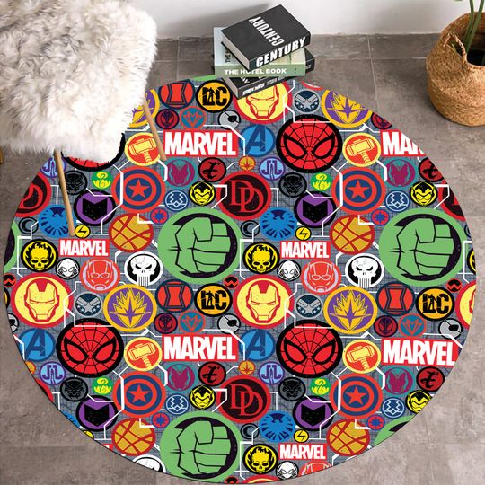 Discover Spiderman,Iron Man,Captain America,Iron Man,Marvel Round Rug,Fantastic Rug,Minimalist Rug,Gift For Kids, Bedroom Rug,Marvel Rug,Gift Ideas