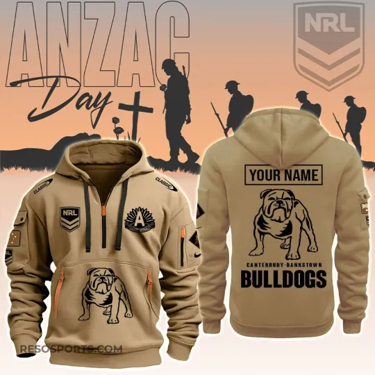 Discover Canterbury-Bankstown Bulldogs NRL Zip Hoodie for Fans